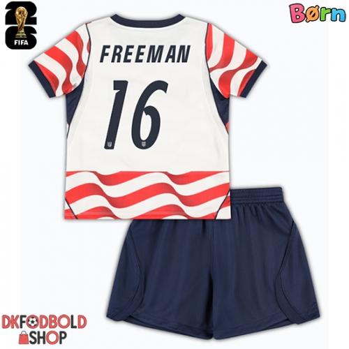 Forente stater Alex Freeman #16 Hjemmebanesæt Børn VM 2026 Kort ærmer (+ korte bukser)